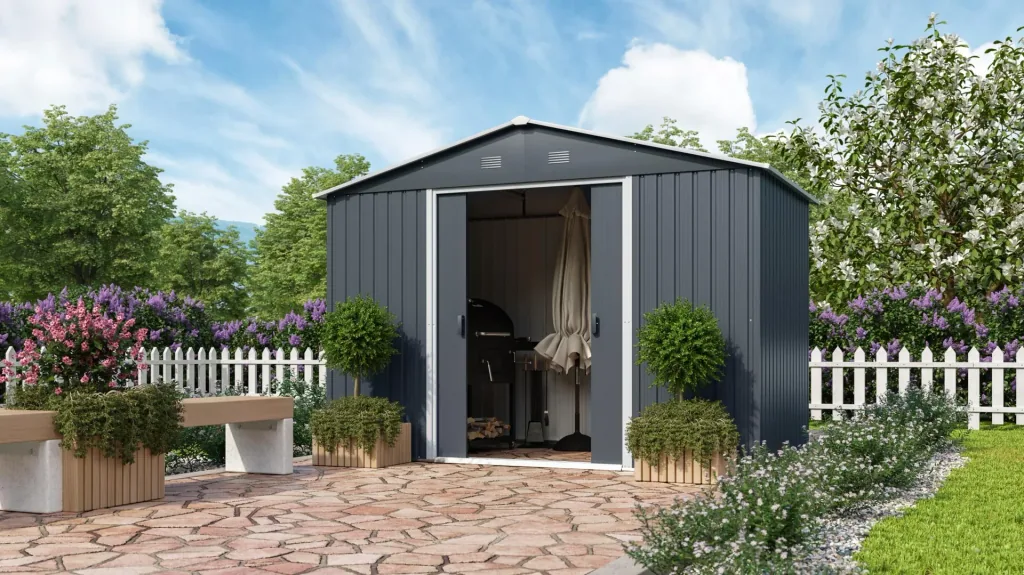 Tool shed Dresden II 106, slate/cream