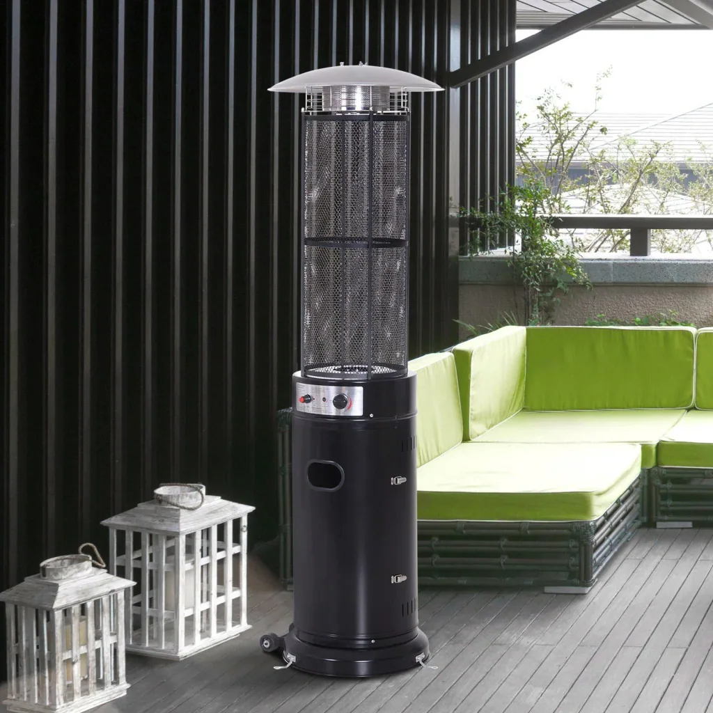 Gas heater Gas patio heater Patio heater Patio heater with wheels Tip-over protection Stainless steel