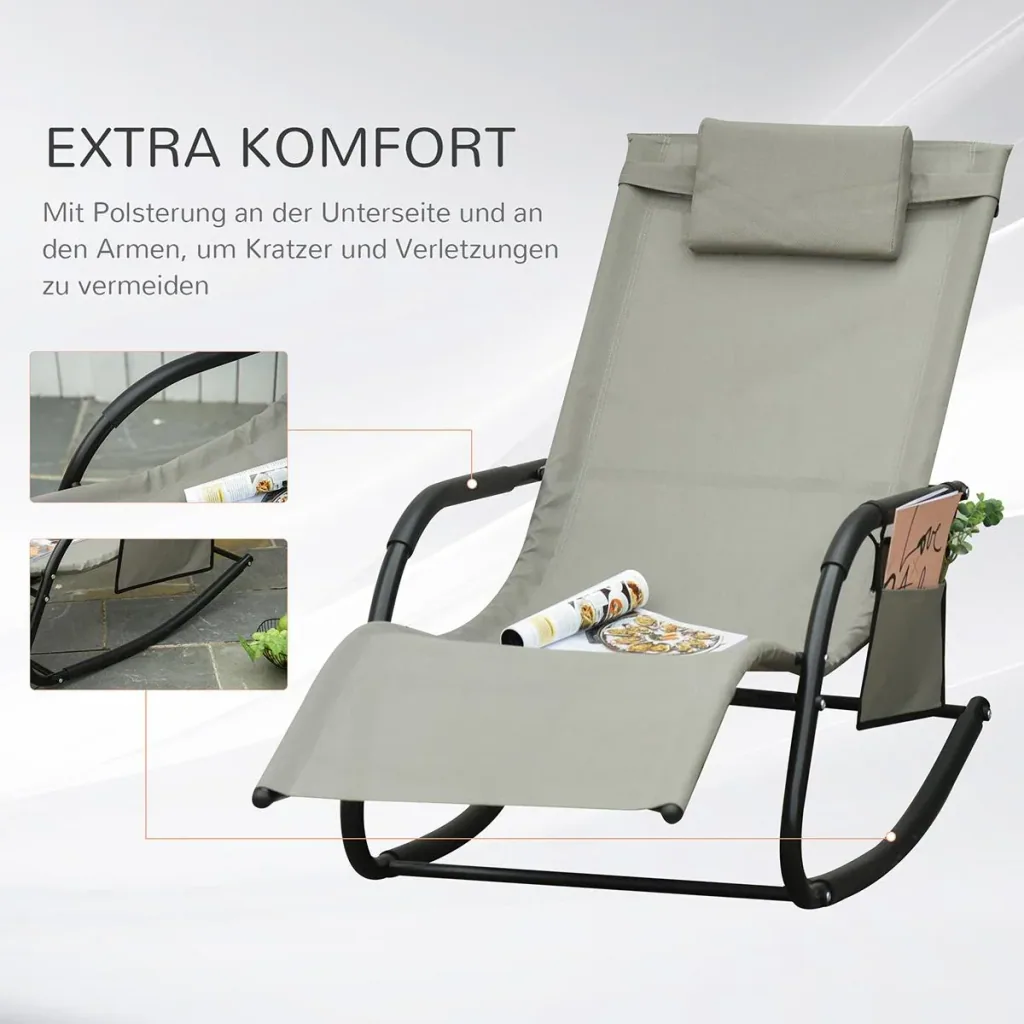 Rocking chair breathable mesh fabric light grey