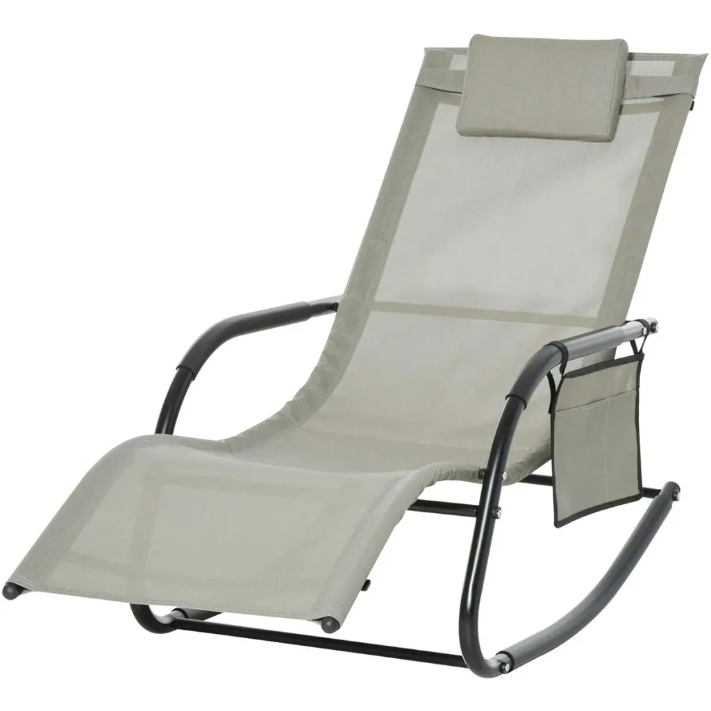 Rocking chair breathable mesh fabric light grey