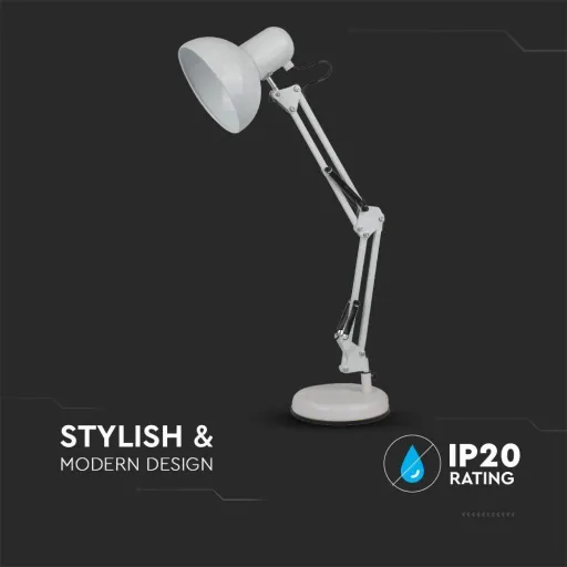 VT-7512 Desk lamp - Table lamp with adjustable arm - white - E27