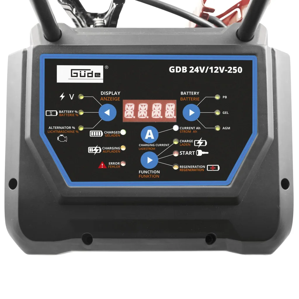 Digitale acculader GDB 24 Volt / 12 Volt -250