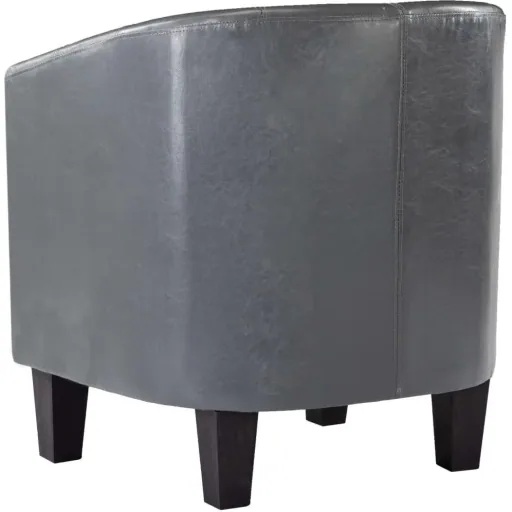Bucket seat with ottoman leather grey