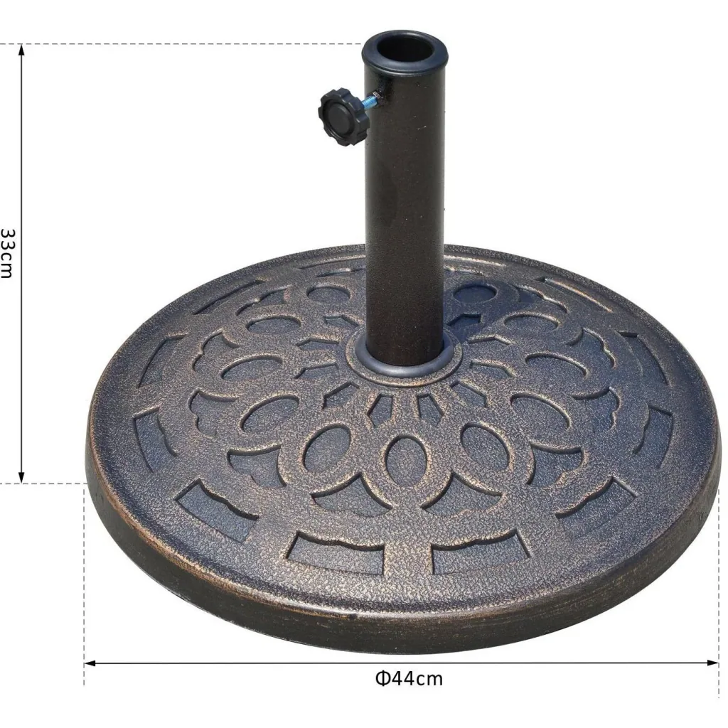 Umbrella stand parasol base round 38/48mm bronze