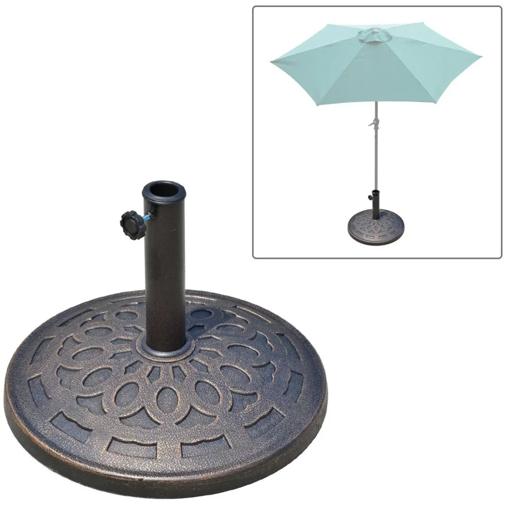 Umbrella stand parasol base round 38/48mm bronze