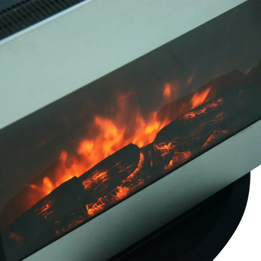 Electric fireplace as wall or floor mounting