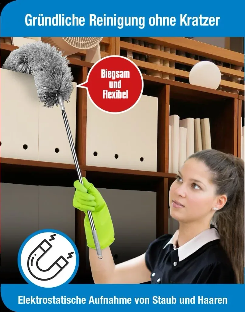 Telescopic feather dusters, set of 6