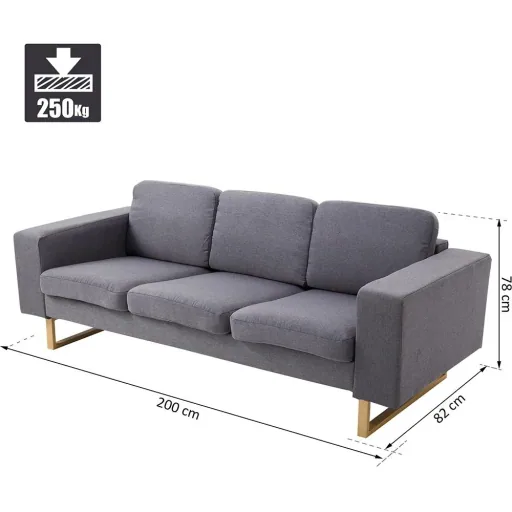 Upholstered sofa as 3-seater