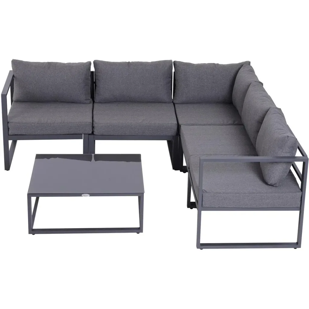 Garden sofa set for 4 5 people grey