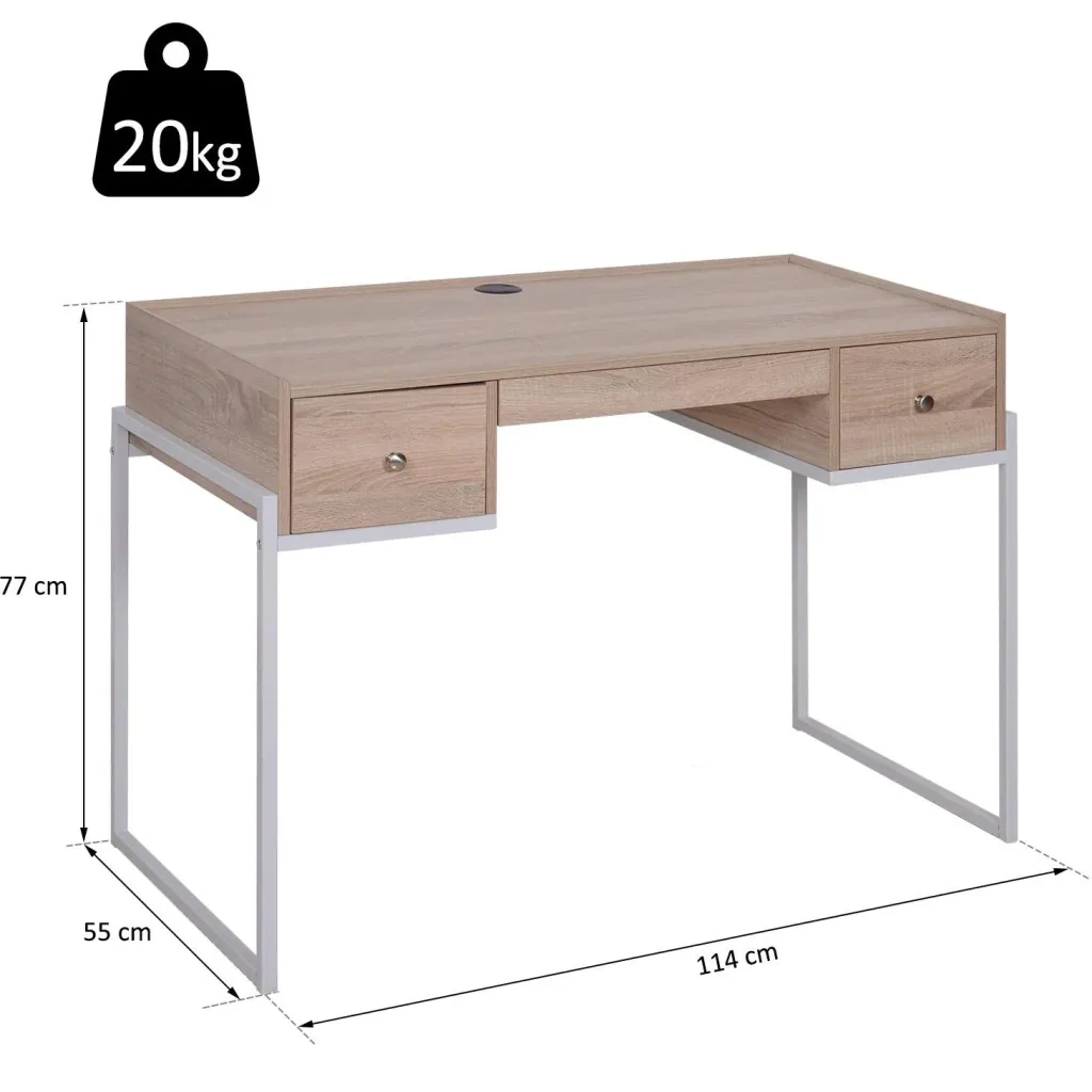 Desk computer table office table laptop table work table 3 x drawer adjustable storage box