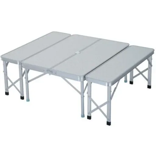 3-piece camping table folding table picnic table including 2 benches
