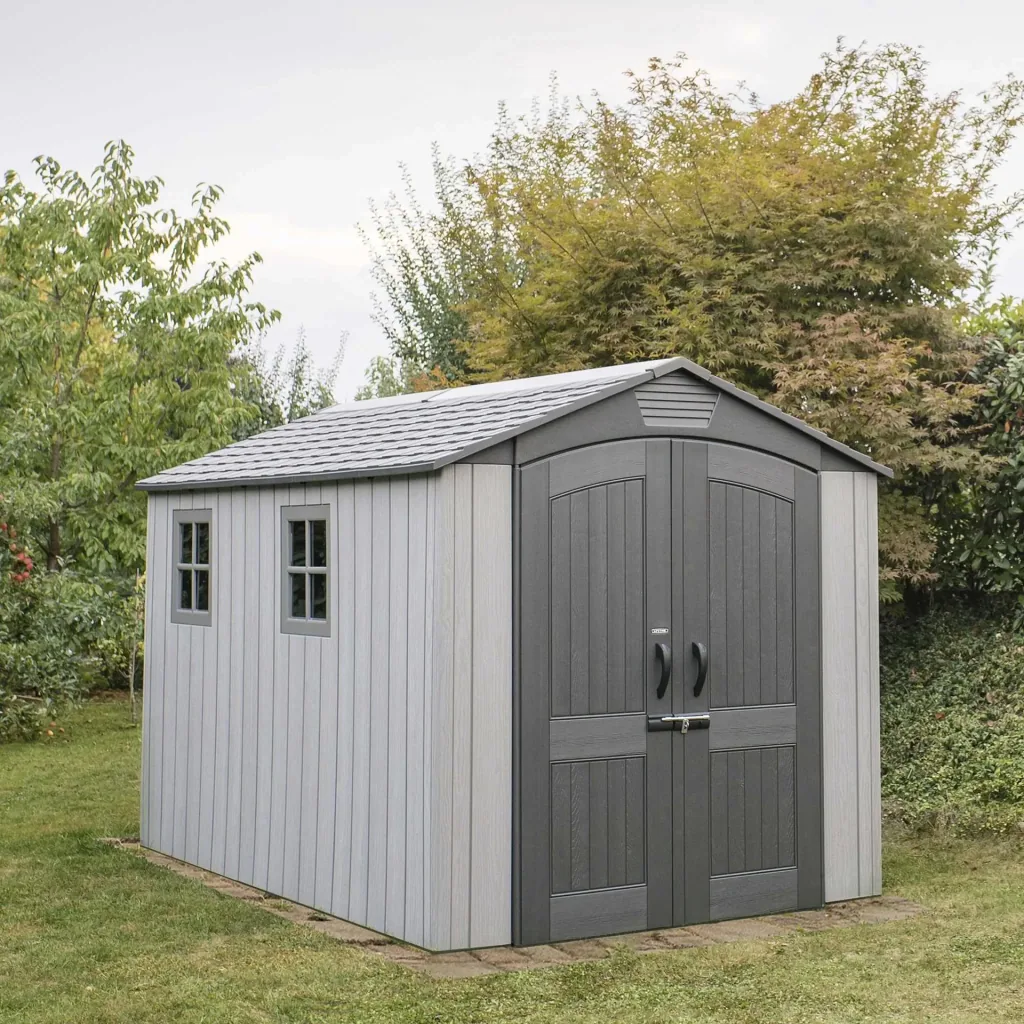 Lifetime Tuinhuis Terra 213×356×228 cm Grijs – doorlopend dakraam, afsluitbaar