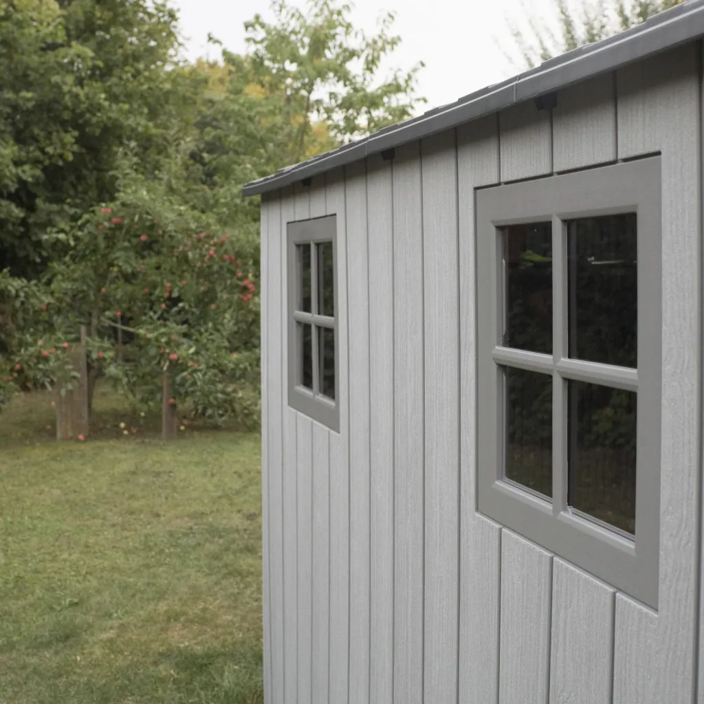 Lifetime Tuinhuis Terra 213×356×228 cm Grijs – doorlopend dakraam, afsluitbaar