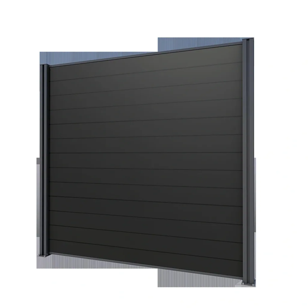 Privacy screen base element, anthracite, 2.02 x 1.86 m, WPC boards grey