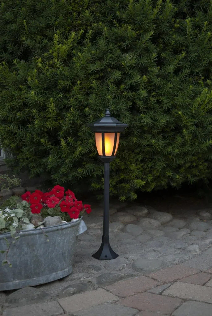 LED solar lantern "Flame" with flame effect