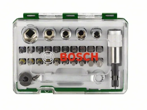 Screwdriver bit and ratchet set, 27 pieces