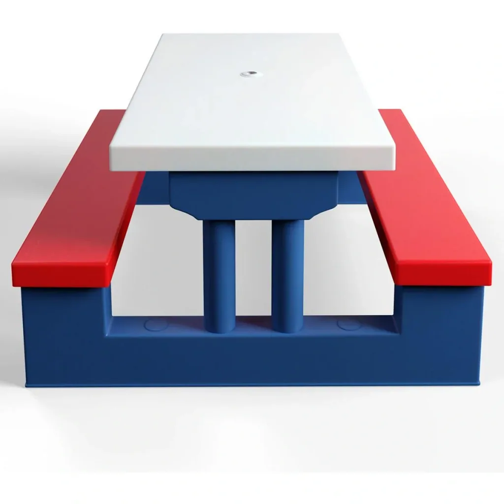 Picnic table for children with parasol