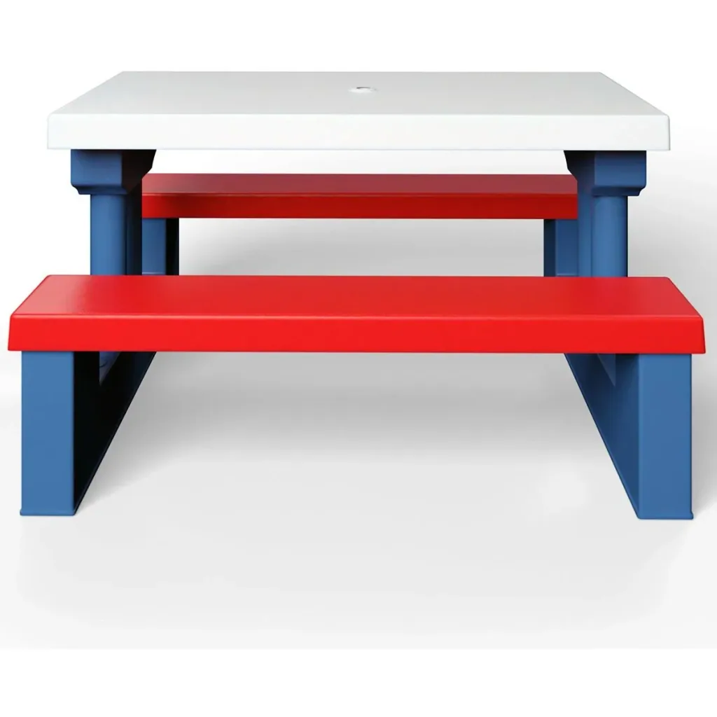Picnic table for children with parasol