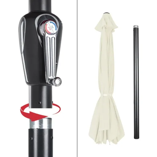 Parasol with rotating mechanism cream Ø 330cm