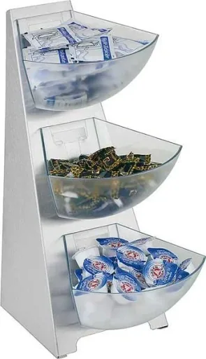 Multi-Rack, kitchen shelf, portion dispenser, 18/0 stainless steel, volume per chute 1 L, 3-tier