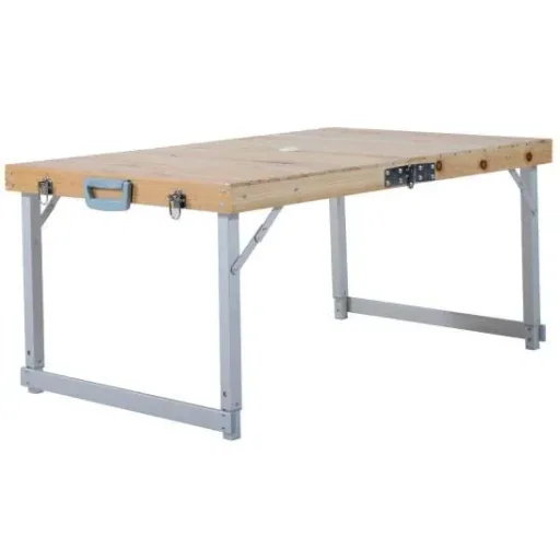 Wooden 5-piece camping table set picnic suitcase table aluminum