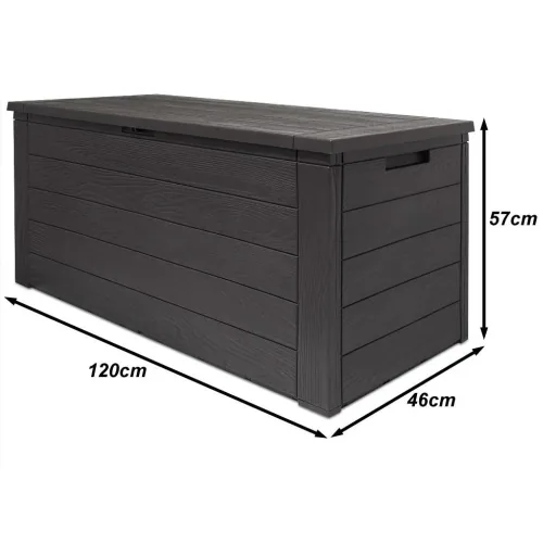 Storage box anthracite 120 x 46 x 57cm - Outdoor - Suitable for terrace, balcony and garden