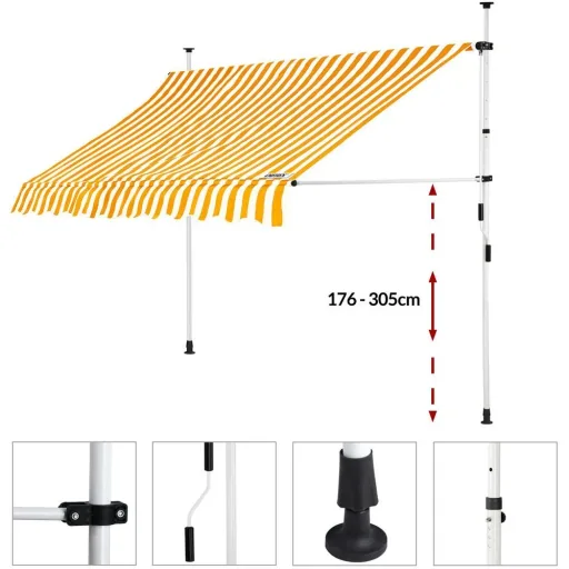 Klem sun sail yellow/white 250cm