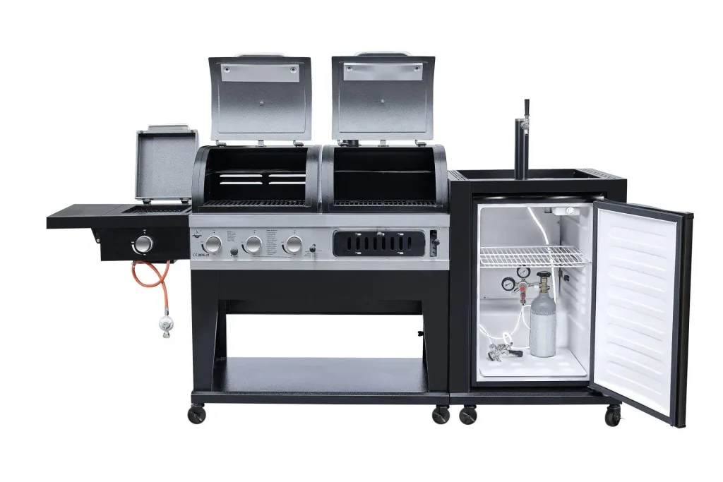 3-in-1 combigrill met bierkoeler en tapsysteem