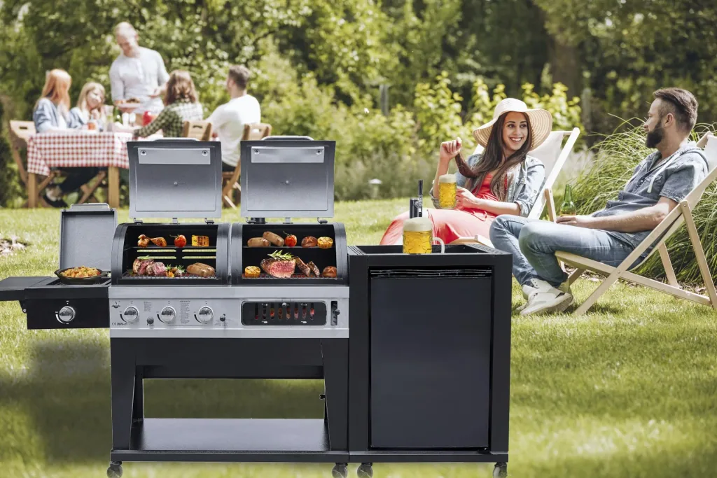 3-in-1 combigrill met bierkoeler en tapsysteem