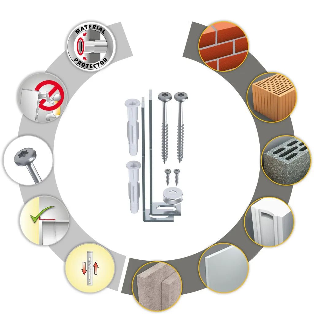 Furniture anti-tip device, child safety lock, 8 pieces
