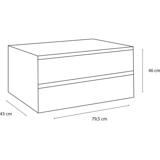 Concept cabinet drawer 80cm white fsc