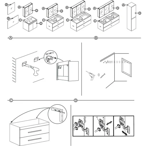 Concept cabinet drawer 80cm white fsc