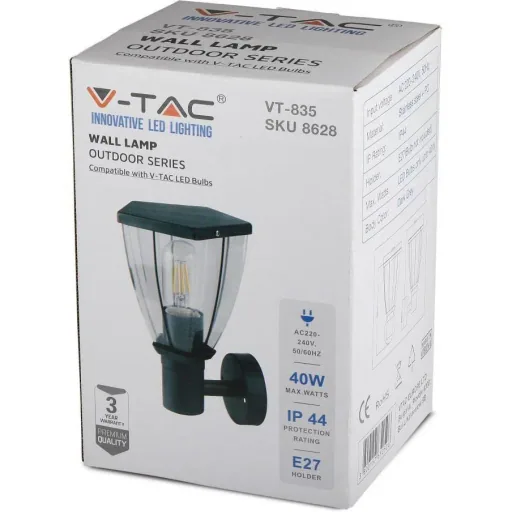 VT-835 Outdoor Wall Light - Stainless Steel - E27 Fitting - IP44