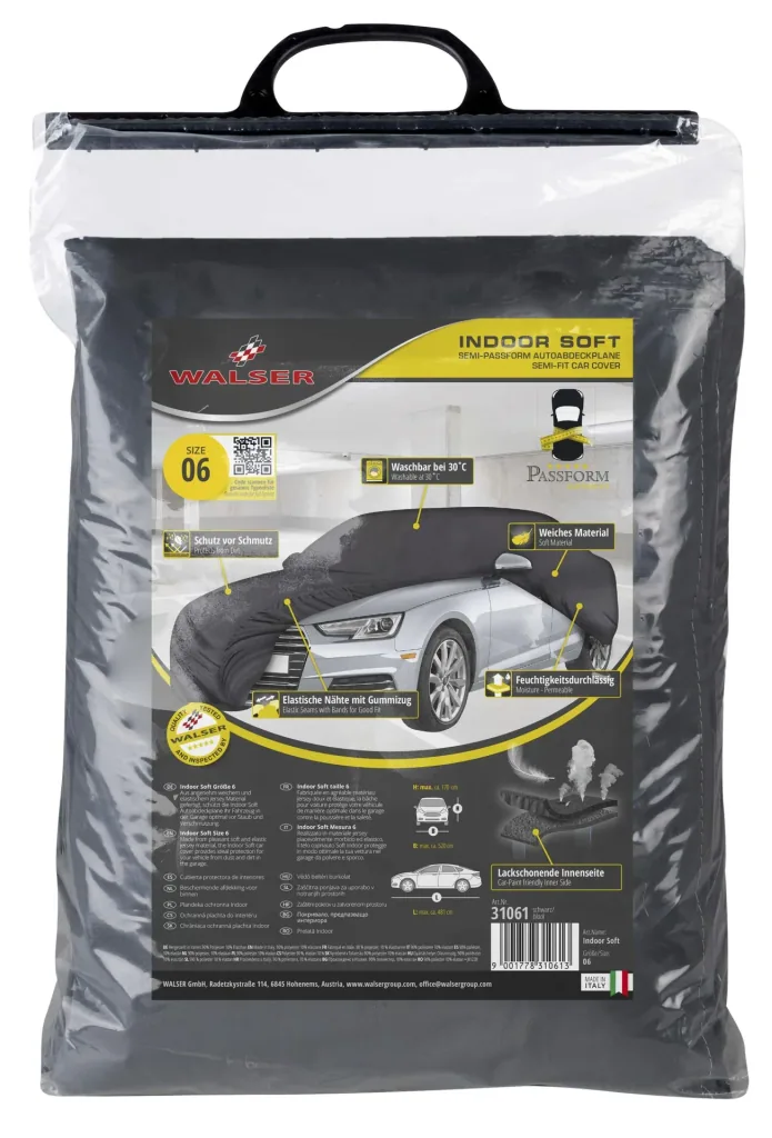 Car cover indoor soft - size 6 - 481x520x170cm - PES - elastane