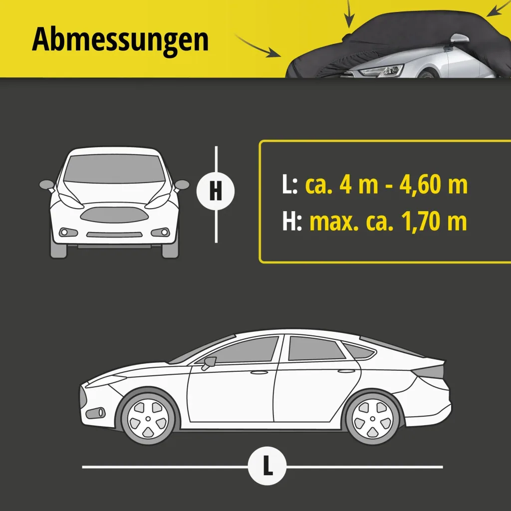 Car cover indoor soft - size 6 - 481x520x170cm - PES - elastane