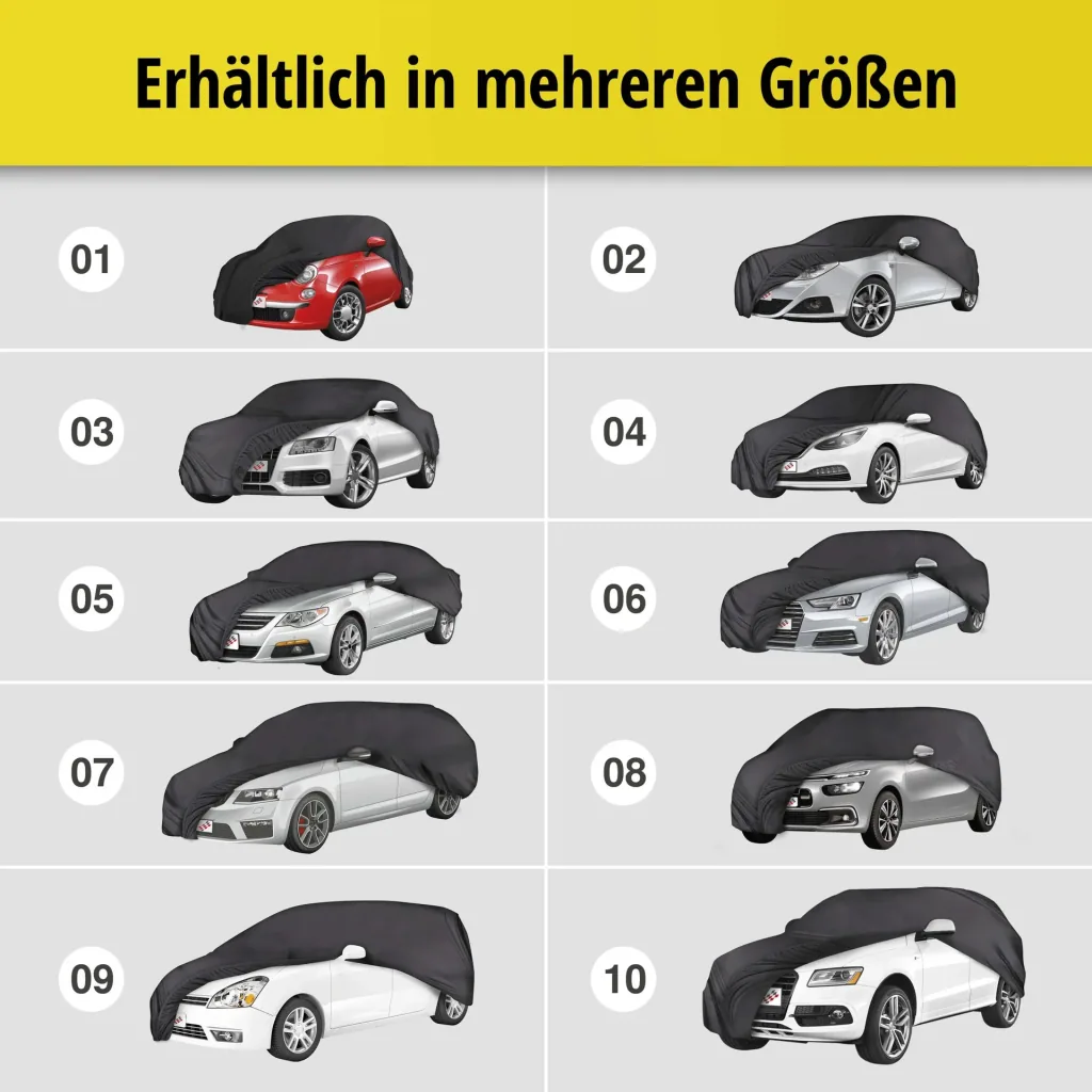 Car cover indoor soft - size 6 - 481x520x170cm - PES - elastane