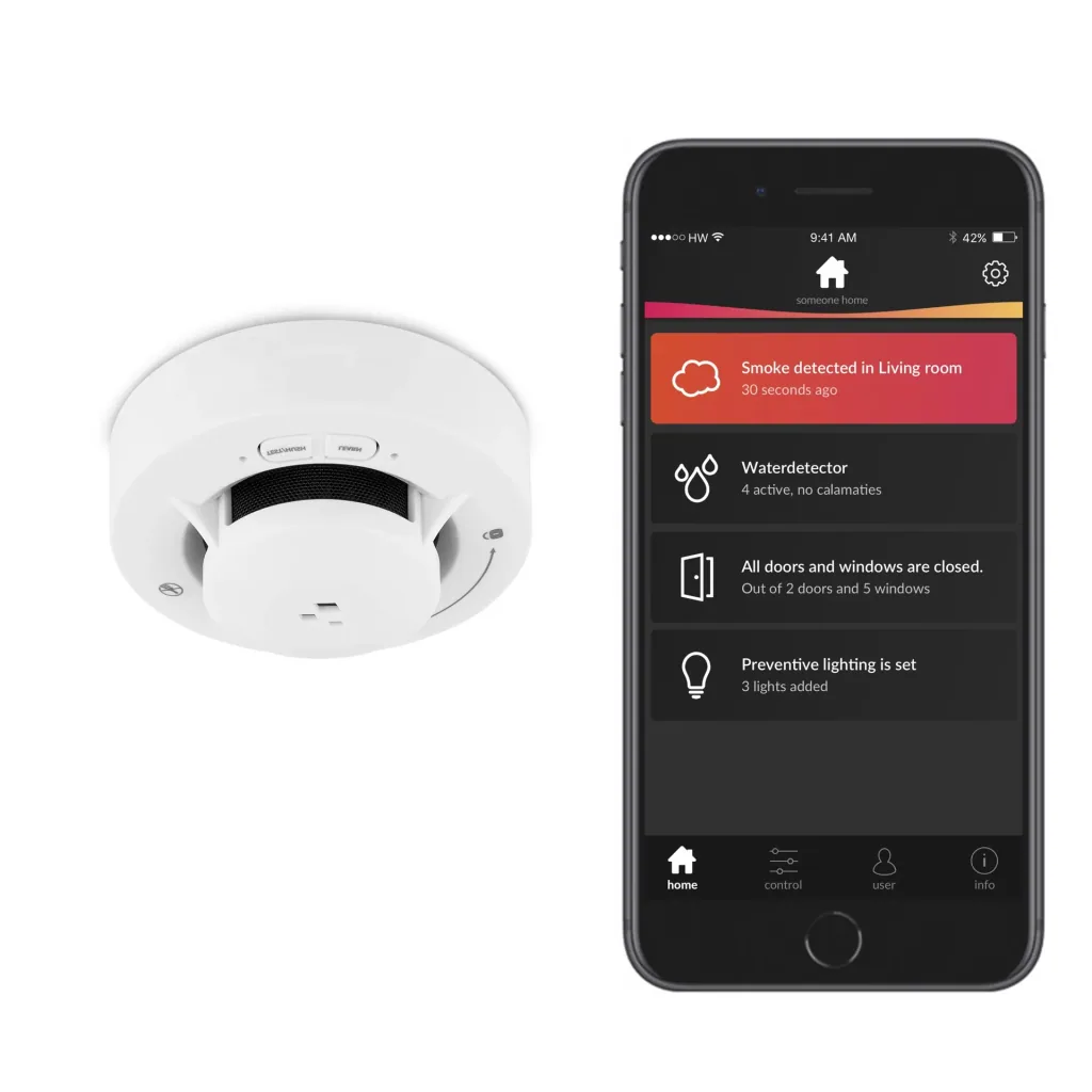 Set of 2 wireless smoke detectors, networkable, HomeWizard Link capable