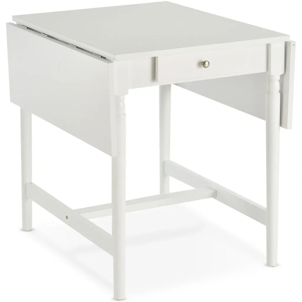 Folding dining table or side table, white