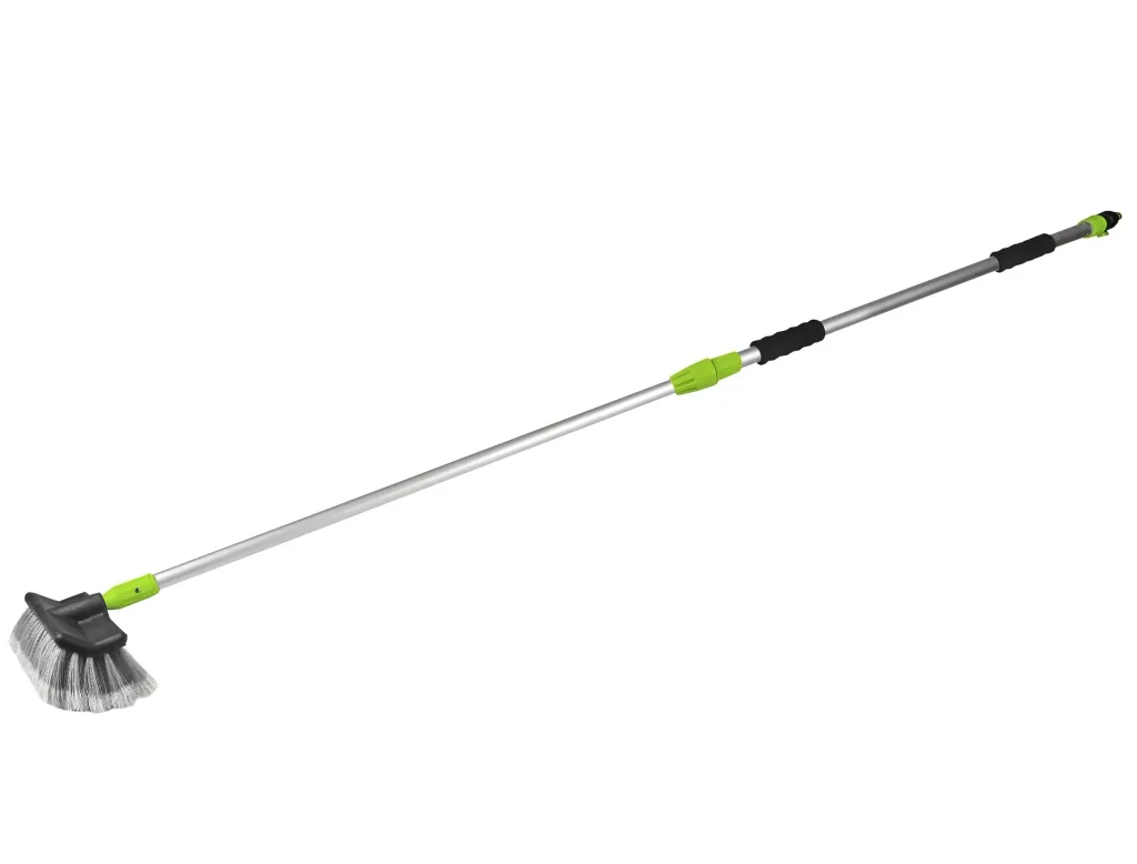 Washing brush with telescopic rod