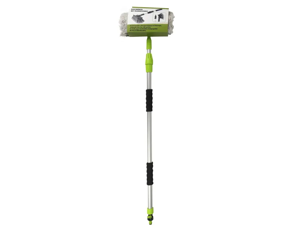 Washing brush with telescopic rod