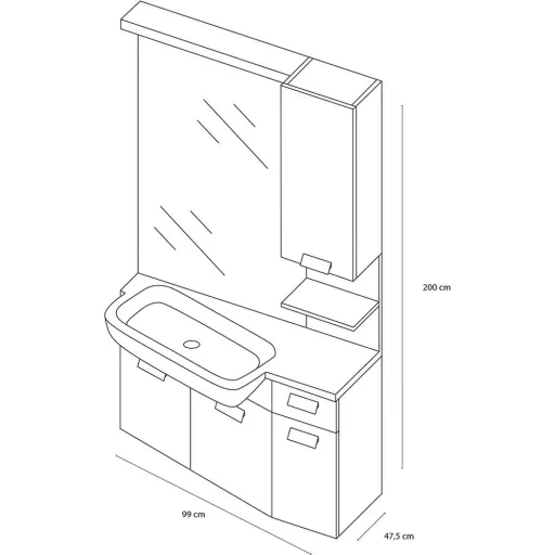 Fabulous bathroom furniture left 100cm