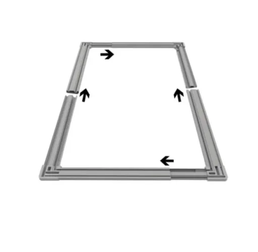 Light well cover telescopic 60 x 120 cm, grey