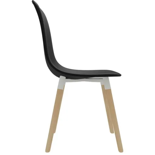 Dining table chairs, 2 pieces, black plastic