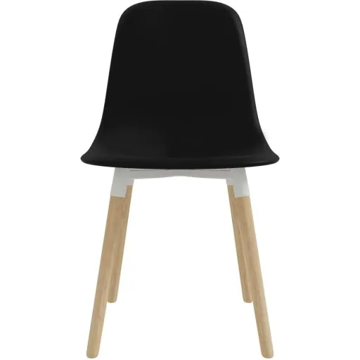 Dining table chairs, 2 pieces, black plastic