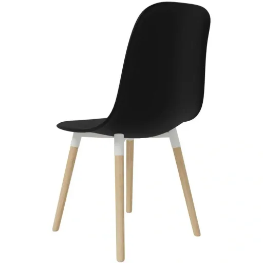 Dining table chairs, 2 pieces, black plastic