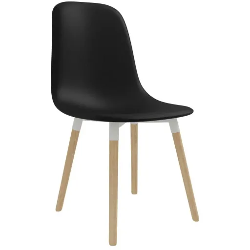 Dining table chairs, 2 pieces, black plastic