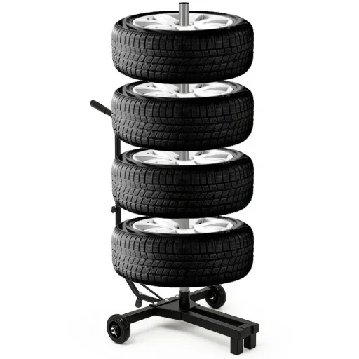 Mobile tire rack - for 4 tires up to 225 mm