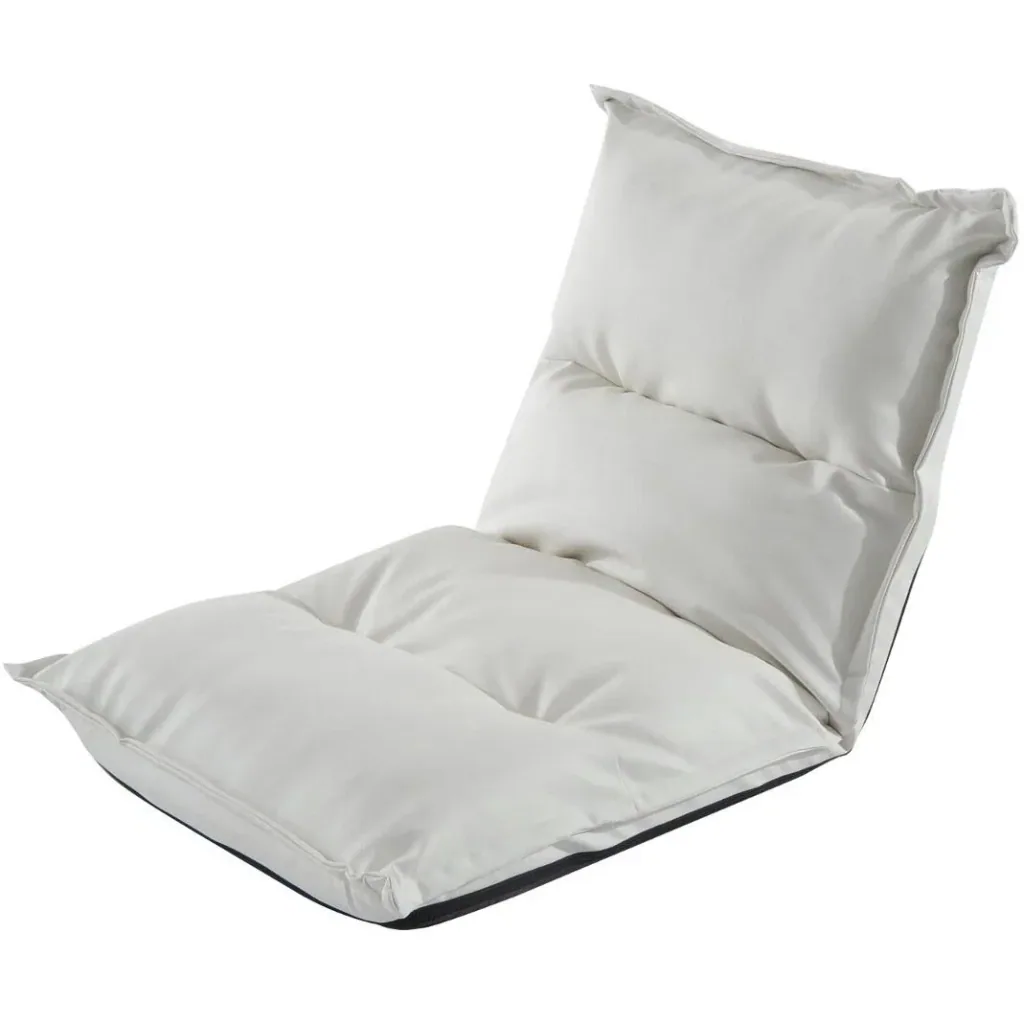 Beanbag seat cushion with backrest foldable white