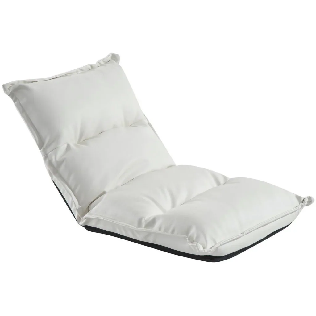 Beanbag seat cushion with backrest foldable white