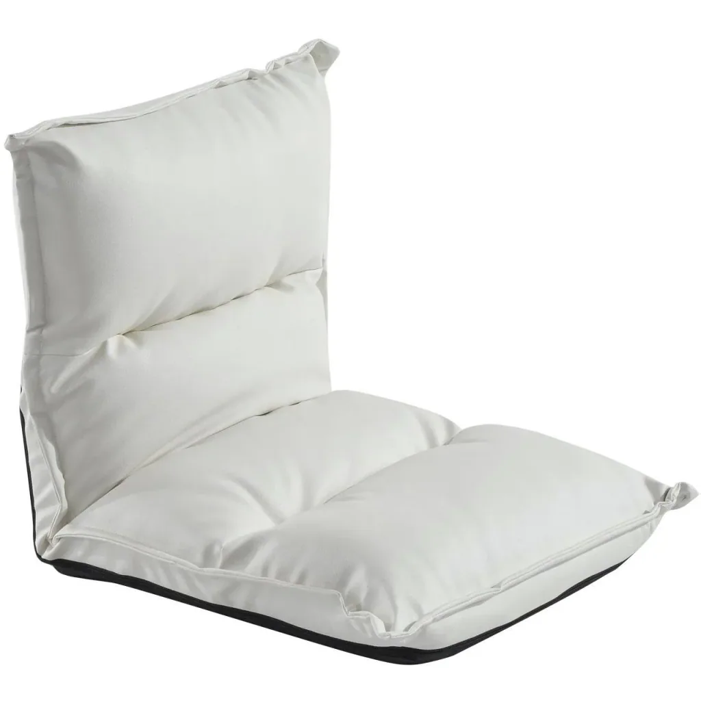 Beanbag seat cushion with backrest foldable white
